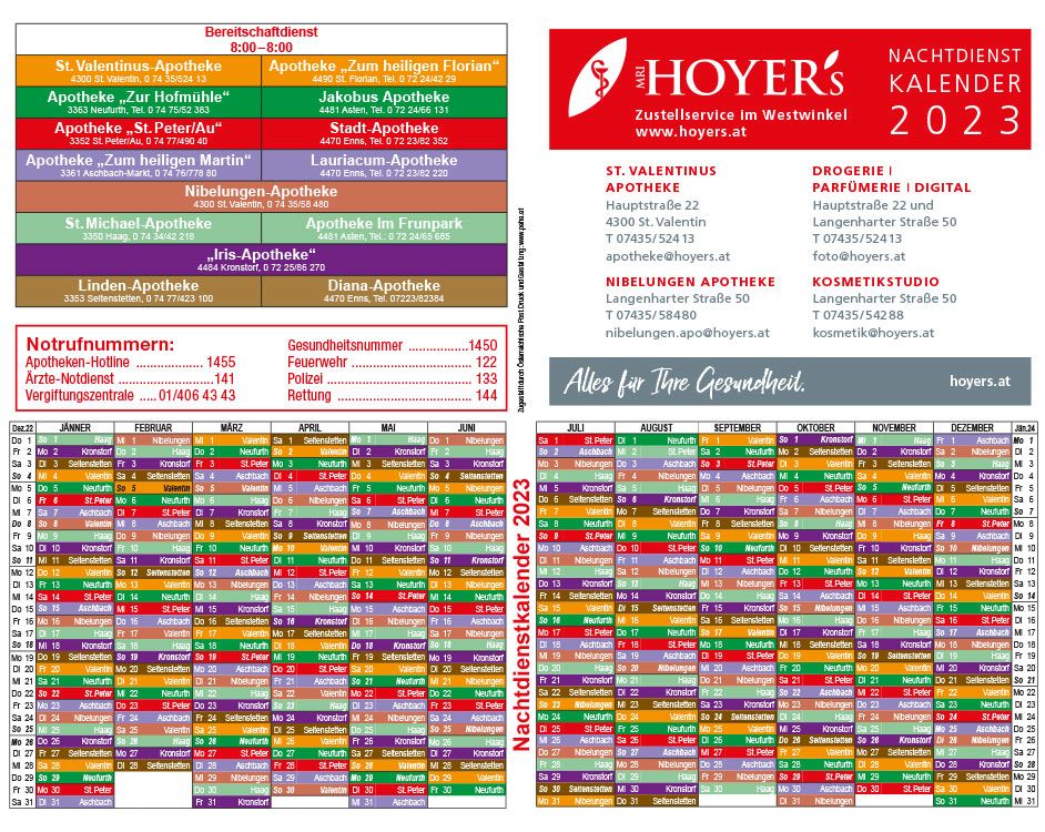 Apotheken-Nachtdienst-Kalender